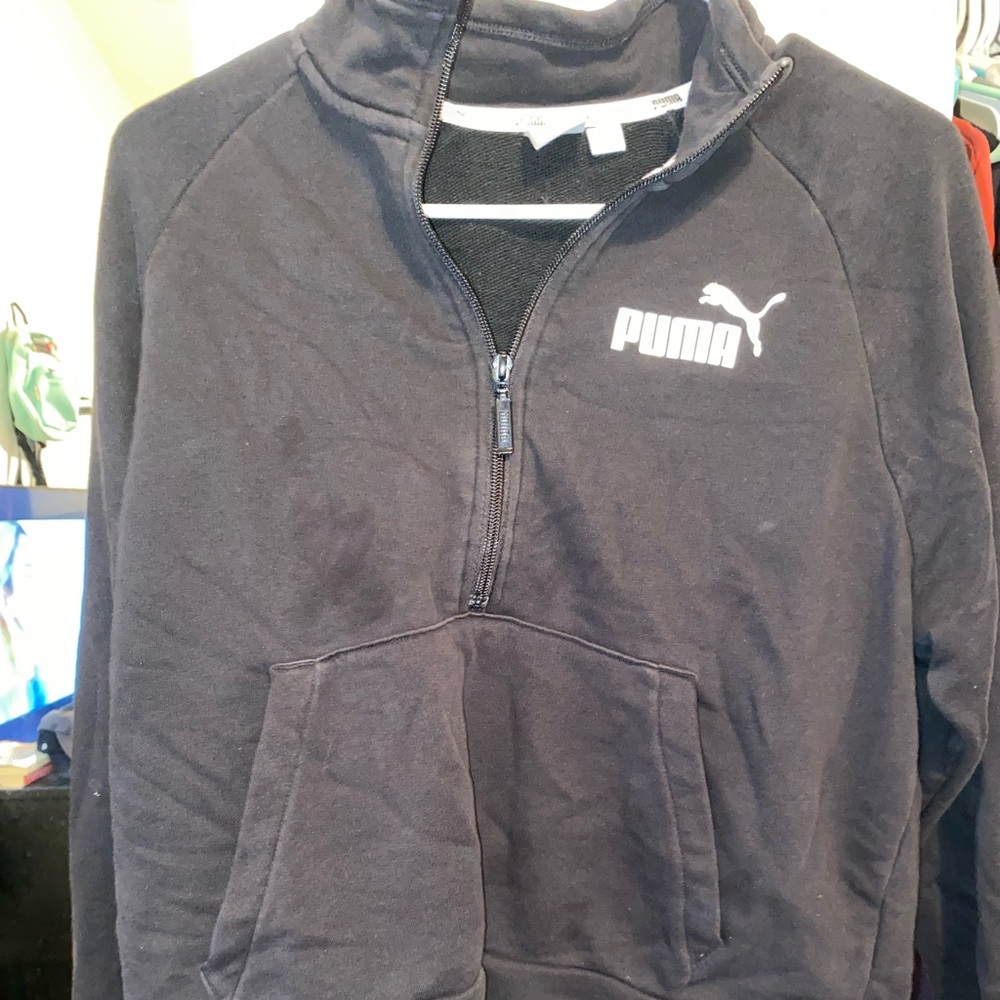 Black puma crop sweater